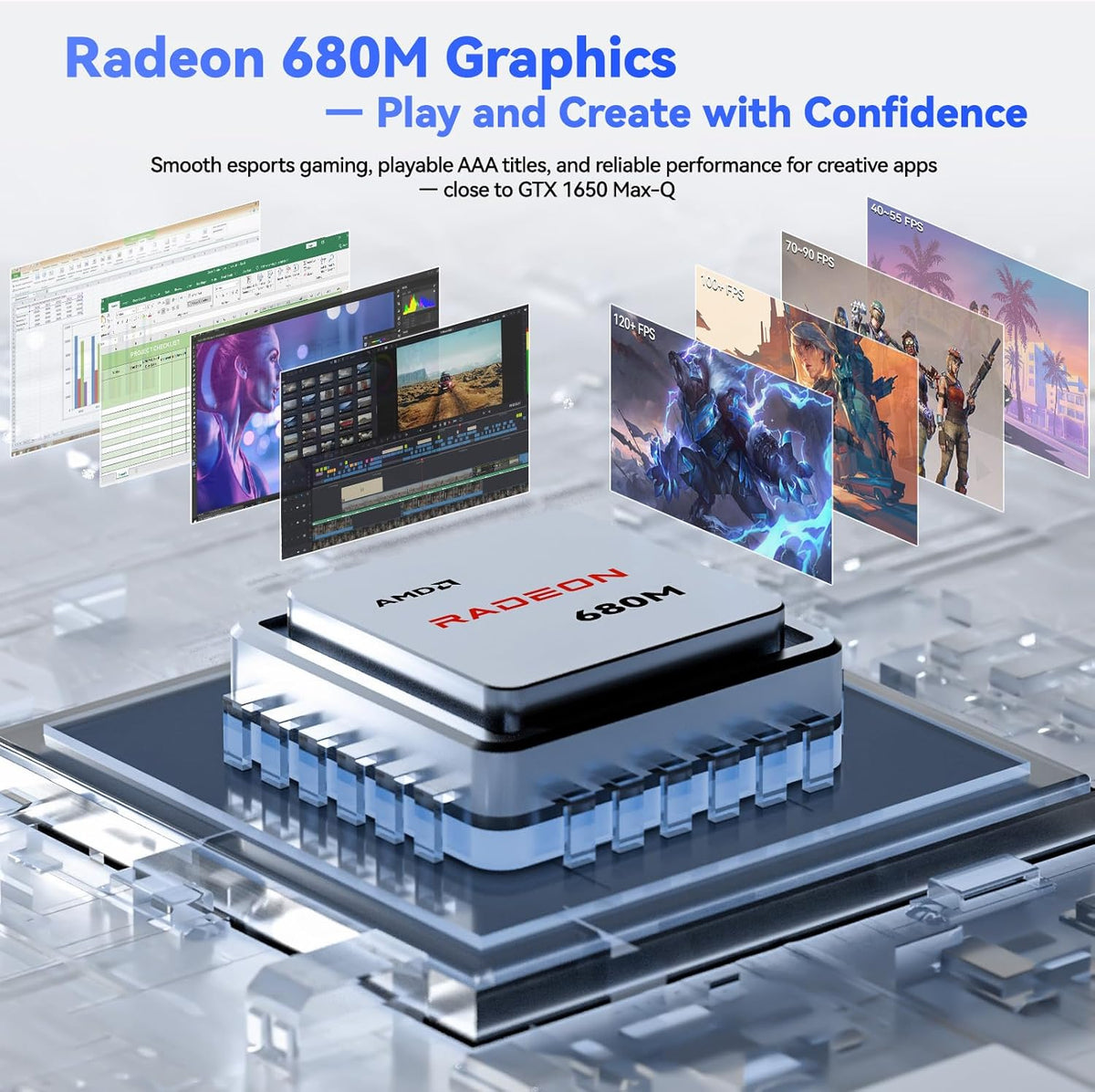 NIMO 17.3' FHD Gaming Laptop – AMD Ryzen 7 7735HS 8-Core/16-Thread, Radeon 680M Graphics, 16GB DDR5, 1TB NVMe SSD, Light Gaming & Esports Ready, Backlit Keyboard, Fingerprint Unlock, 100W PD Type-C