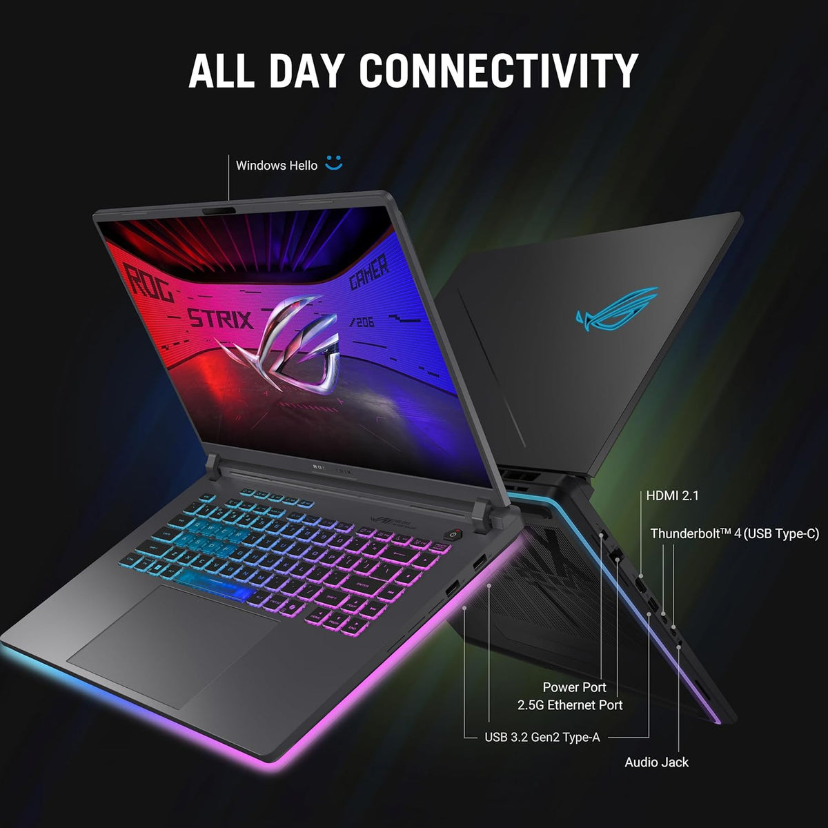 ASUS ROG Strix G16 Gaming Laptop, 16' FHD+ 16:10 165Hz/3ms Display, NVIDIA GeForce RTX 5070 Laptop GPU, Intel Core i9 Processor 14900HX, 32GB DDR5-5600, 4TB SSD, Wi-Fi 7, Win11 Home