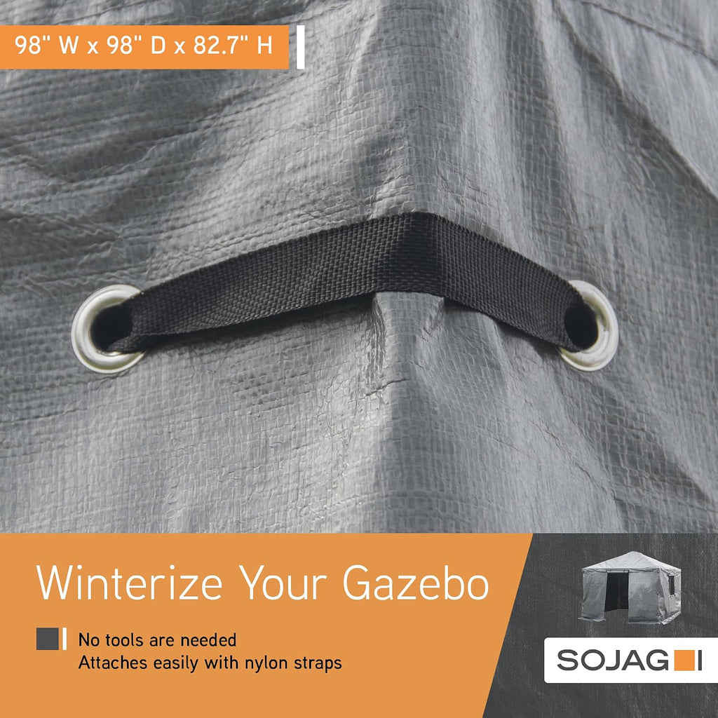 Sojag Winter Cover for Gazebos, Waterproof 10' x 16' Gazebo Accessory with Roll-Up Door, and Vented Panels, All-Season Outdoor Storage
