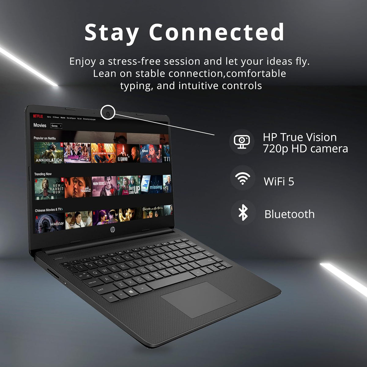 HP Stream 14' HD BrightView Laptop, Intel Celeron N4120 Processor, 8GB RAM, 64GB SSD, Intel UHD Graphics, 720p Webcam, WiFi, HDMI, Win 11 S, Black (Renewed)