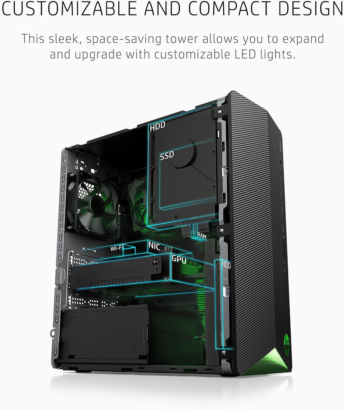 HP Pavilion Gaming PC, NVIDIA GeForce GTX 1650, 11th Gen Intel Core i5-11400F Processor, 8 GB RAM, 512 GB SSD, Windows 11, Wi-Fi 5 & Bluetooth 4.2, 9 USB Ports, Pre-Built PC (TG01-2040, 2021)