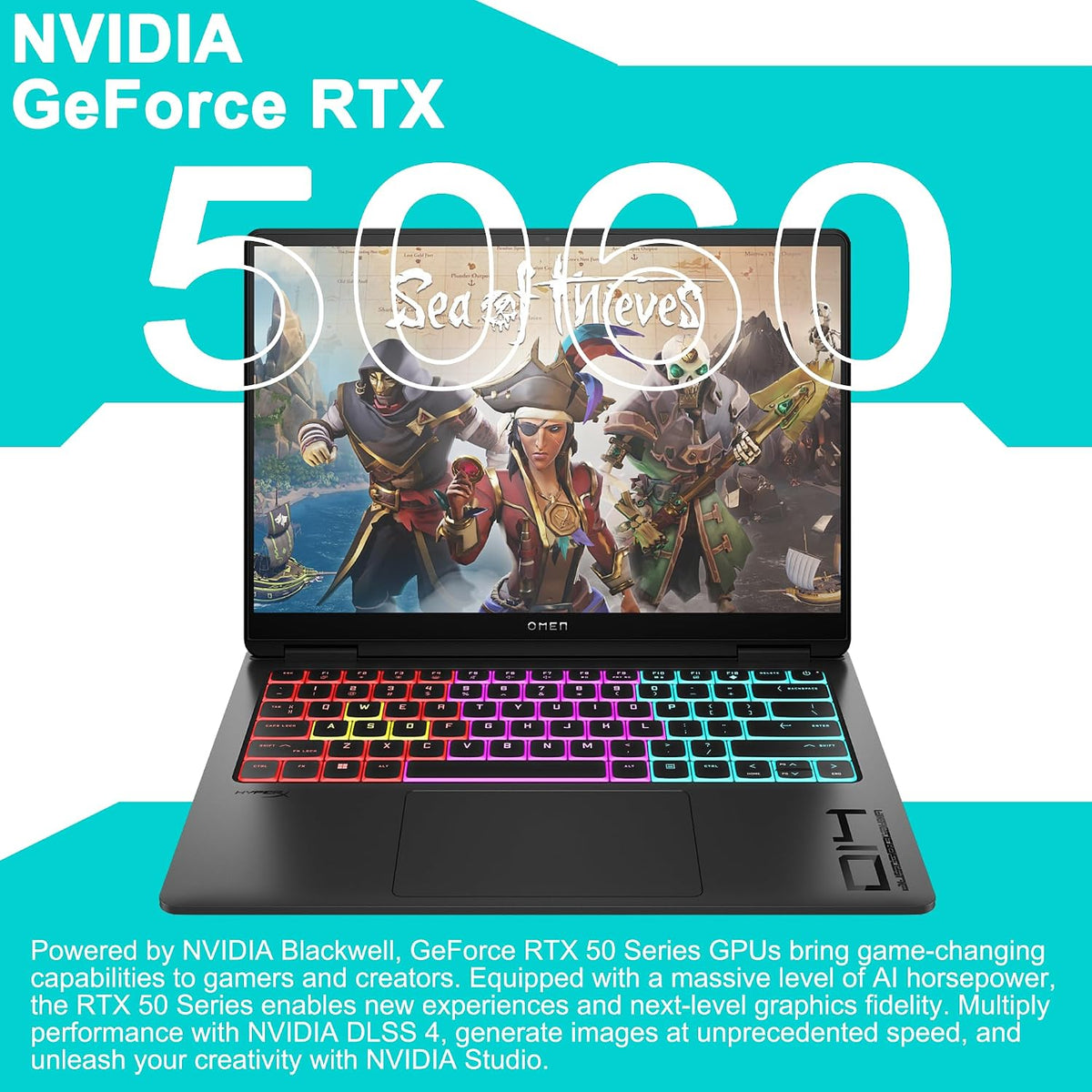 HP Omen Transcend 14 Gaming AI Laptop 14' 3k OLED 120Hz (100% DCI-P3, HDR 500nits) Intel 16-core Ultra 7 255H 32GB RAM 4TB SSD GeForce RTX 5060 (Up to 572 AI Tops) RGB Backlit HyperX Win11 ICP Hub