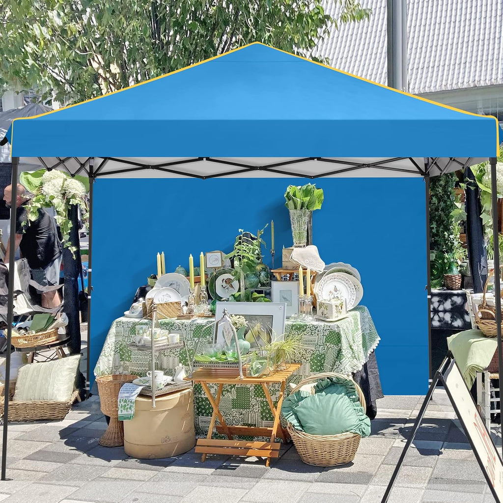 Alishebuy 10x10 Pop Up Canopy Tent with 4 Removable Sidewalls 2.0, Waterproof Commercial Instant Gazebo Tent Outdoor Canopy Tents for Party/Exhibition/Picnic with Carry Bag,4 Stakes & Ropes (Blue)