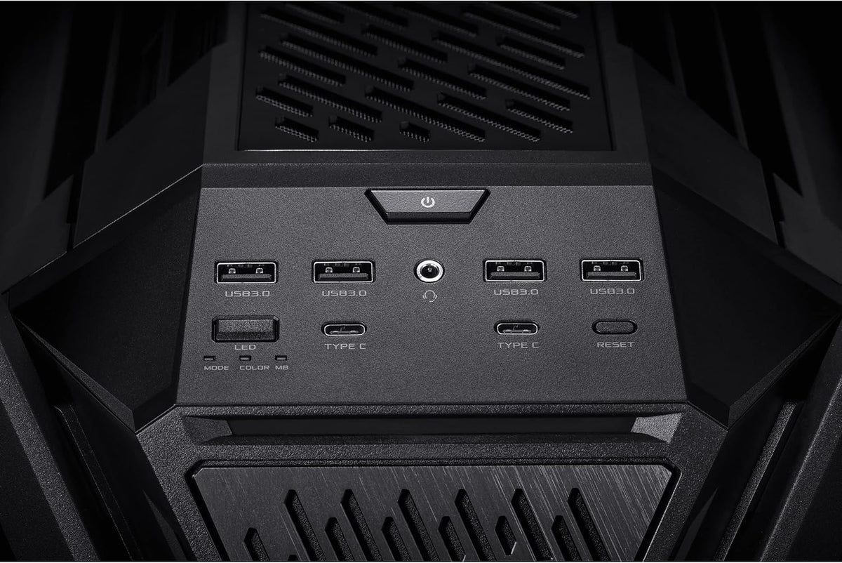 ASUS ROG Hyperion GR701 BTF Edition PC case, ASUS ATX BTF motherboards Support, 420 mm Dual Radiator Support, Four 140 mm Fans, Metal GPU Holder, Component Storage, ARGB Fan hub, 60W Fast Charging