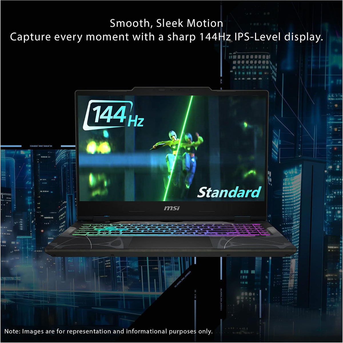 msi Cyborg 17 Gaming Laptop, Intel 7-240H, 16 GB DDR5 RAM, 2 TB PCIe SSD, 17.3' FHD (1920x1080) 144Hz Display, Nvidia G-Force RTX 5060, 4-Zone RGB Keyboard, W11 Home, Translucent Black