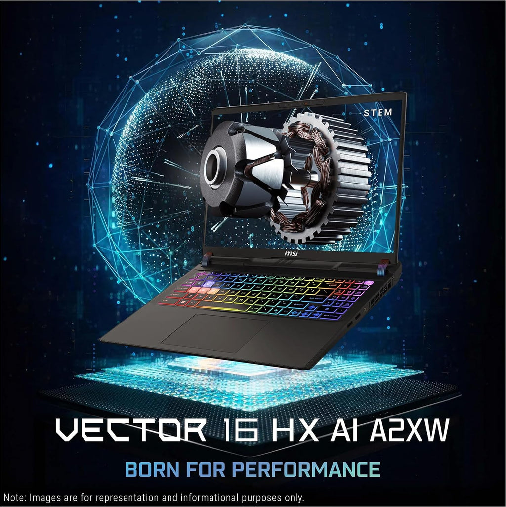 MSI Vector 16 HX AI Gaming Laptop, Intel Ultra 7-255HX, 16 GB DDR5 RAM, 512 GB PCIe SSD, 16' FHD+ (1920x1200) 144Hz Display, Nvidia G-Force RTX 5070Ti, Backlit Keyboard, W11 Home, Cosmo Gray