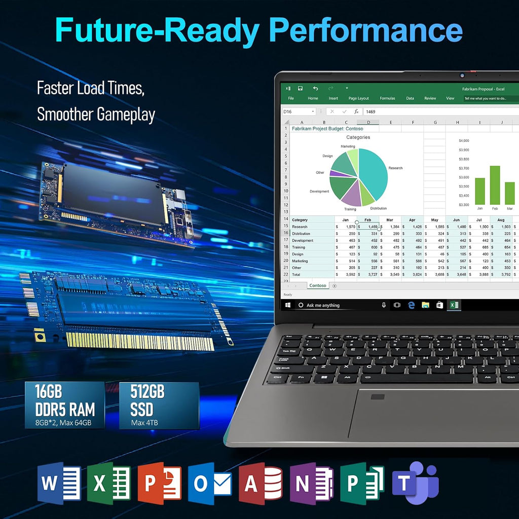 16' IPS 2.5K Gaming Laptop Computer, 8-Core AMD Ryzen 7 6800H Up to 4.7GHz, 16GB DDR5 512GB SSD, AMD Radeon 680M, Fingerprint, Backlit Keyboard, WiFi 6, Type-C, w/Lifetime MS Office, Windows 11 Pro