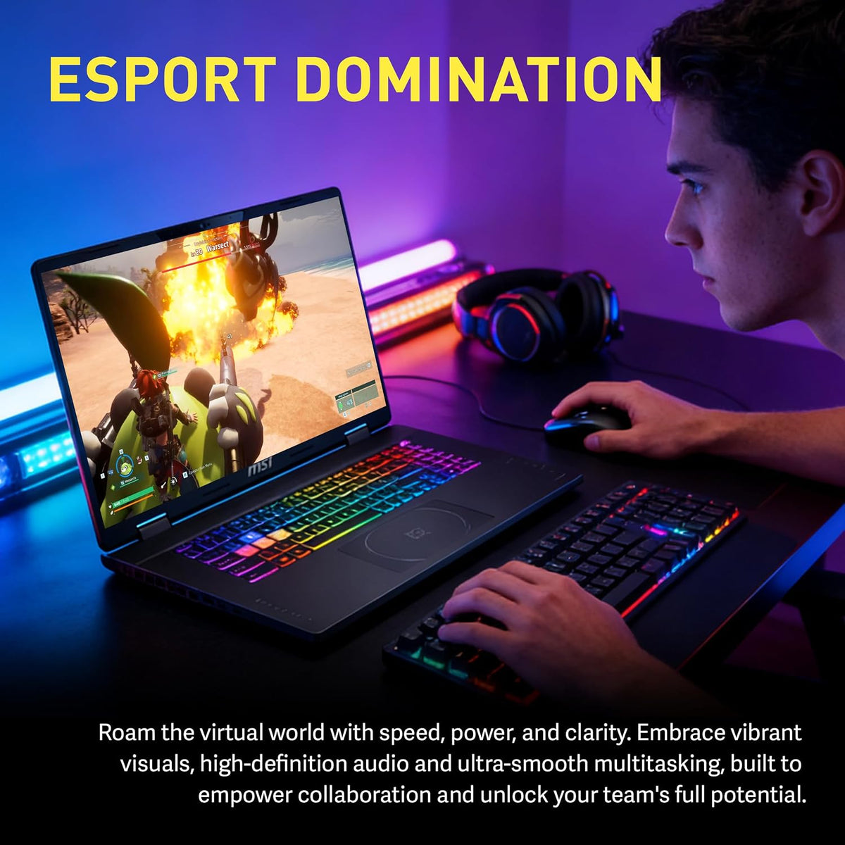 msi Crosshair 18 HX AI 18' QHD+ 240Hz Gaming Laptop, Intel Ultra 9 275HX, NVIDIA RTX 5070 8GB GDDR7, 64GB DDR5, 3TB Storage (2TB SSD+1TB Docking Station), RGB Backlit Keyboard, Windows 11 Pro, Black