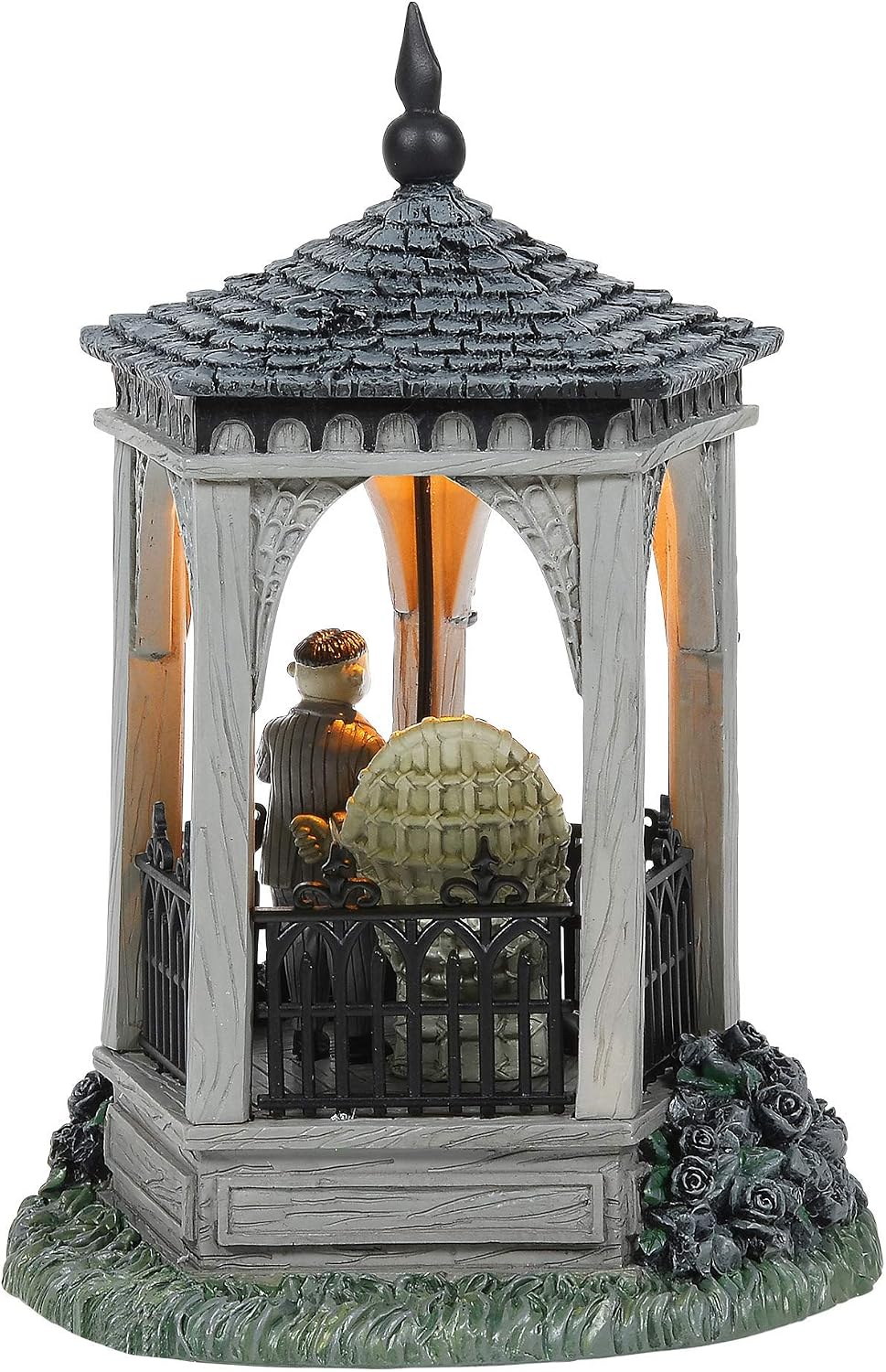Department 56 Resin,The Addams Family Village Gazebo at Moonlight Lit Building, 6.89 Inch, Multicolor