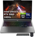 Lenovo Legion 5 16' WQXGA 240Hz Gaming Laptop, Intel Ultra 9 275HX, NVIDIA GeForce RTX 5060, 32GB DDR5, 3TB Storage (2TB SSD+1TB Docking Station Set), 24-Zone RGB Backlit Keyboard, Win 11, Gray