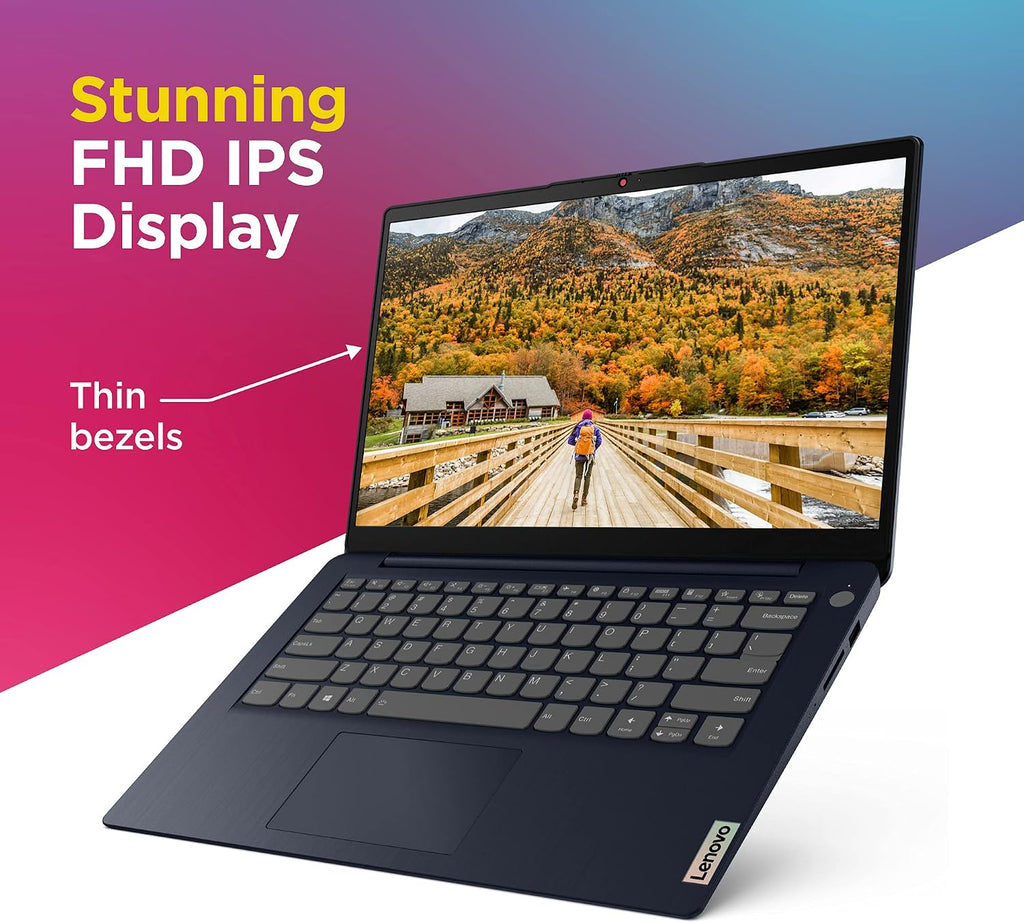 Lenovo IdeaPad 3 Laptop, 14.0' FHD Display, AMD Ryzen 5 5500U, 8GB RAM, 256GB Storage, AMD Radeon 7 Graphics, Windows 11 Home, Abyss Blue