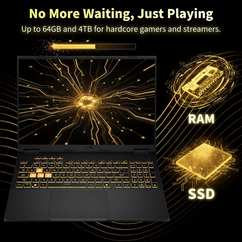 ASUS 2025 TUF-F16 Gaming Laptop | Intel 16 Core i7-14650HX | NVIDIA GeForce RTX 5060| 16' FHD+ 165Hz Display 300 nits | Windows 11 Pro | WiFi 6E | 64GB DDR5 RAM, 1TB SSD | Backlit Keyboard