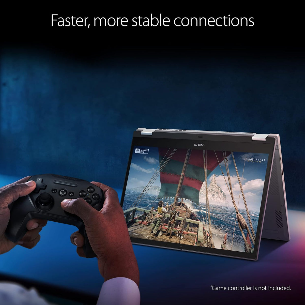 ASUS Chromebook Vibe CX34 Flip Cloud Gaming Laptop with Stylus, 14' 144 Hz Touch Display (1920x1200), Intel® Core™ i5-1235U Processor, 256GB SSD, 8GB RAM, ChromeOS, Pearl White, CX3401FBA-DH586T-S
