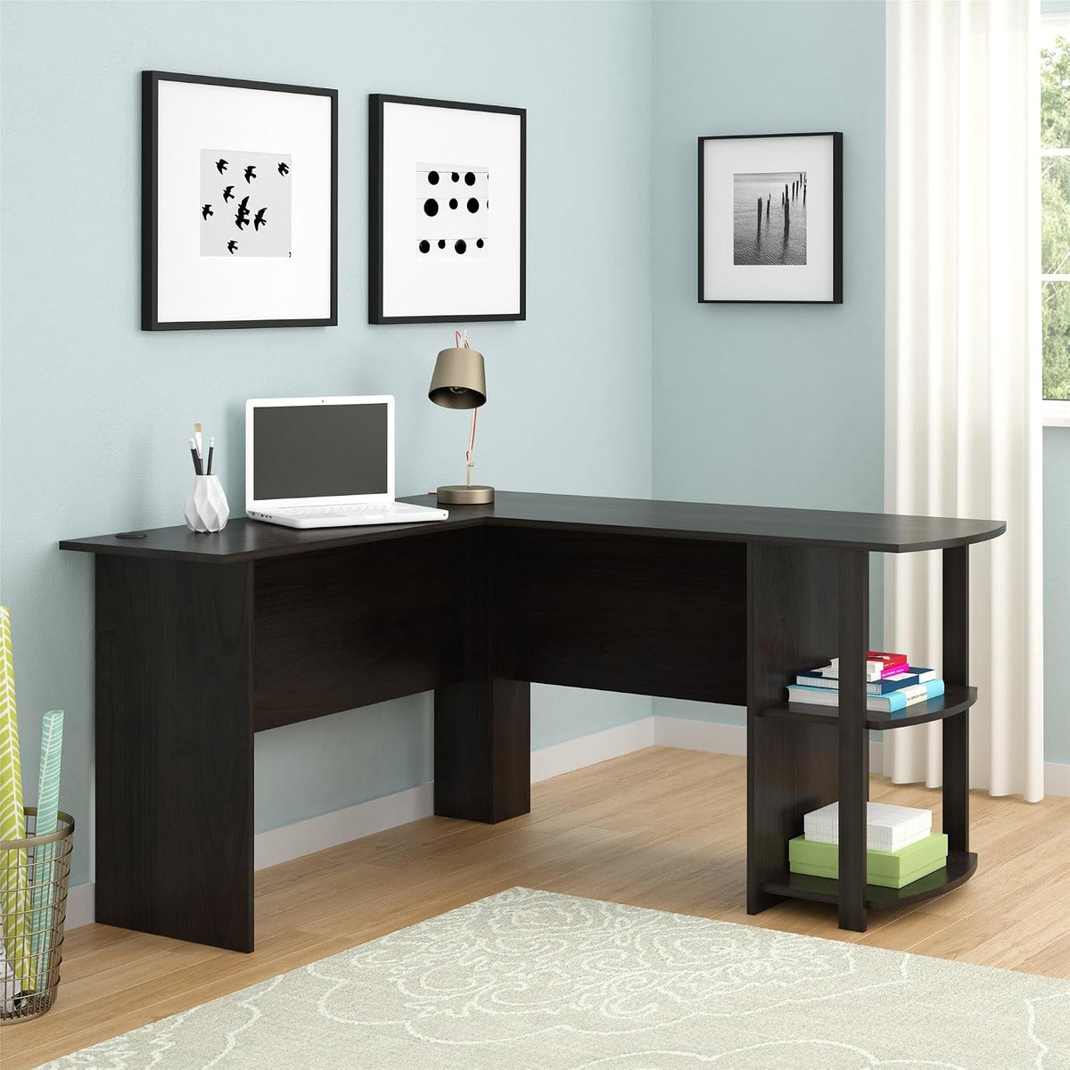 Ameriwood Home Dakota L-Desk with Bookshelves, Espresso