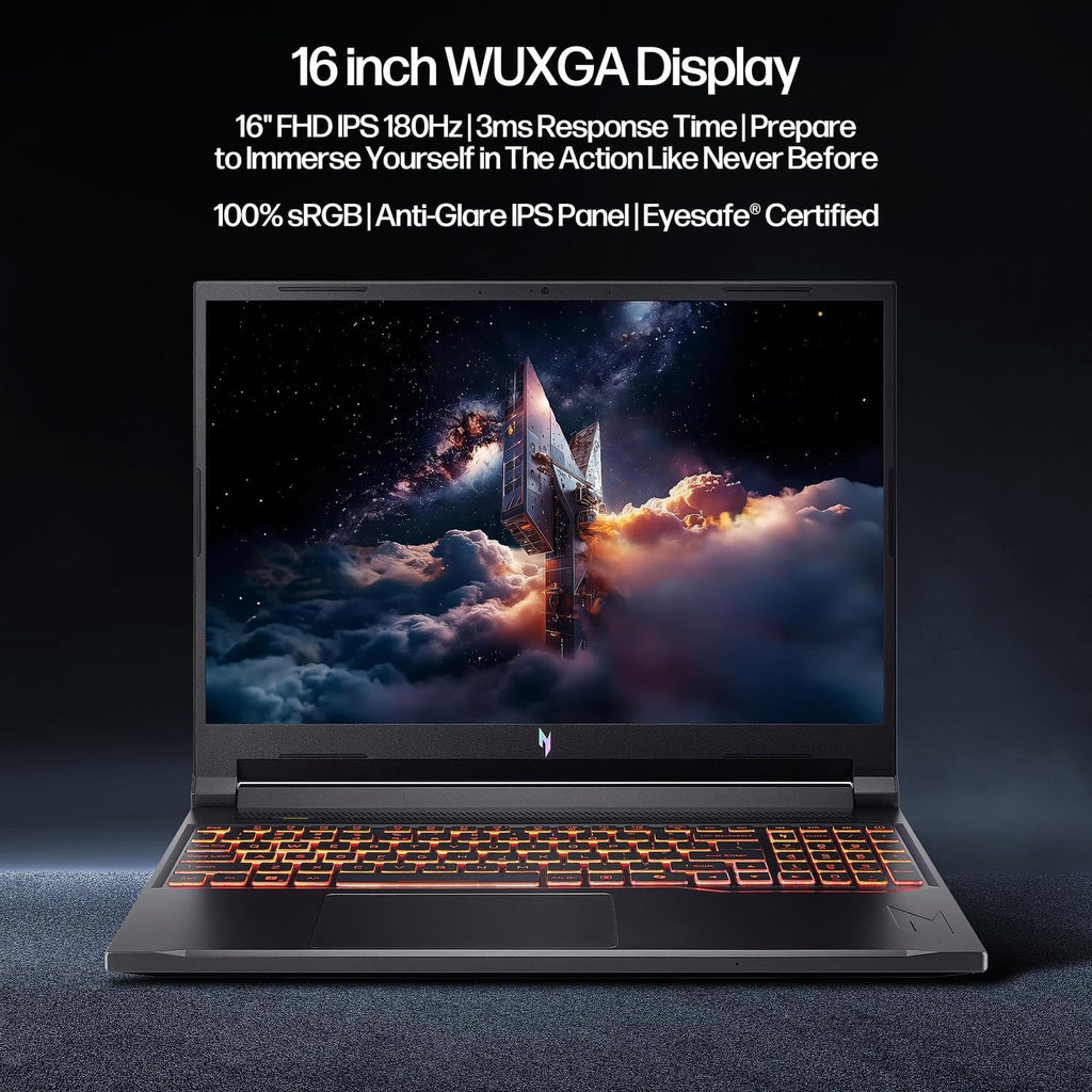 acer Nitro V 16 AI Creator Laptop, 16' WUXGA Display, NVIDIA RTX 5050, AMD Ryzen 7 260 180Hz, 32GB RAM, 1TB SSD, WiFi 6, Backlit Keyboard, with Mytrix Assy HDMI Cable Office Lifetime, Windows 11 Pro