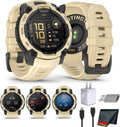 Garmin Instinct 3-45 mm, AMOLED Display, 18 Day Battery, Rugged Outdoor GPS Smartwatch, Built-in Flashlight, Alpine Rush Collection Limited Edition Color, Citrine with Citrine Band Bundle