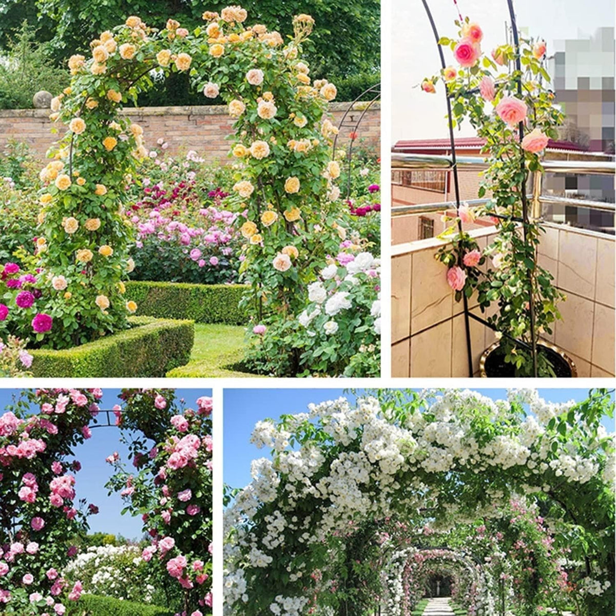 Garden Rose Arch, Pergola Garden Pavilion, Indoor and Outdoor Wedding Party Decoration, with A Pair of Rattan Boxes