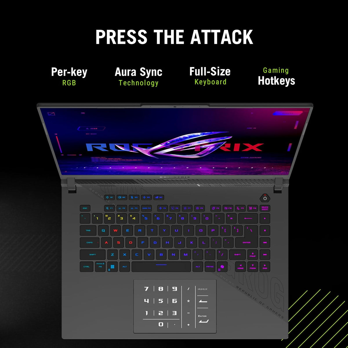 ASUS ROG Strix G16 (2025) Gaming Laptop, 16' ROG Nebula 16:10 2.5K 240Hz/3ms, NVIDIA® GeForce RTX™ 5070 Ti, AMD Ryzen™ 9 9955HX3D Processor, 32GB DDR5-5600, 1TB PCIe Gen 4 SSD, Wi-Fi 6E, Win 11 Home