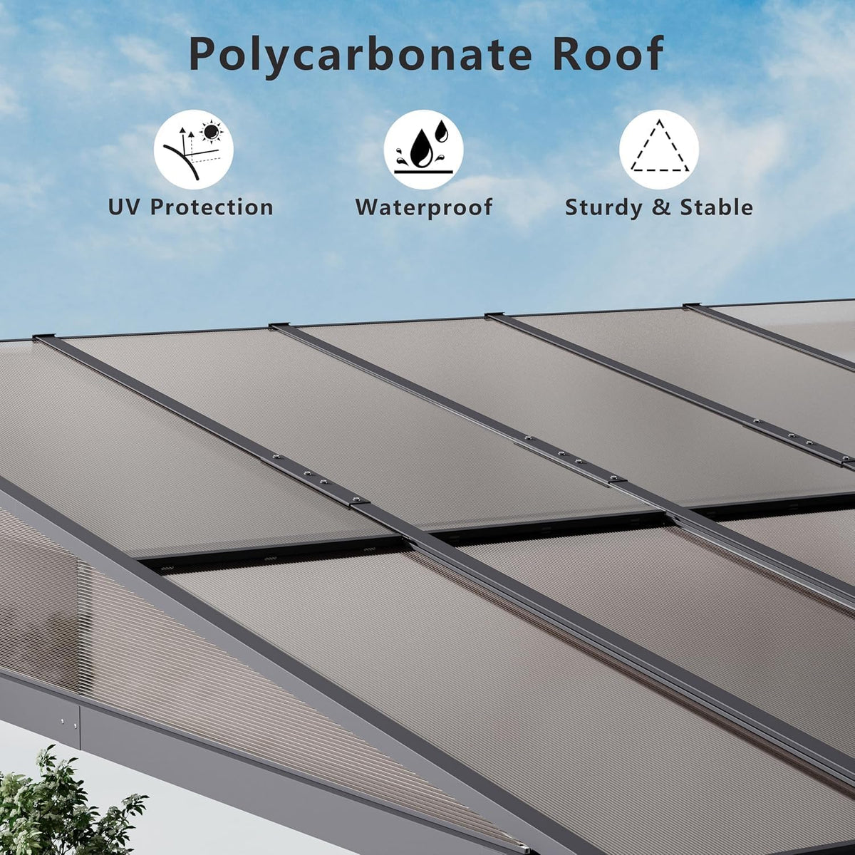ALAULM 10'x 12' Outdoor Hardtop Pergola, Lean to Gazebo with Curtains and Netting,Large Wall-Mounted Heavy Duty Awnings for Patio, Backyard, Deck and Lawns-Grey