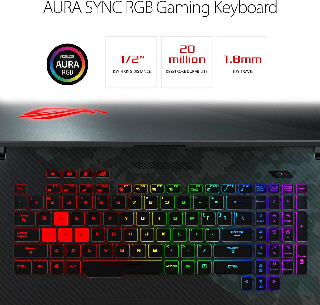 ASUS ROG Strix Scar II Gaming Laptop, 17' 144Hz IPS-Type Full HD, NVIDIA GeForce RTX 2060 6GB, Intel Core i7-8750H, 16GB DDR4 RAM, 512GB PCIe SSD, RGB KB, Windows 10 - GL704GV-DS74