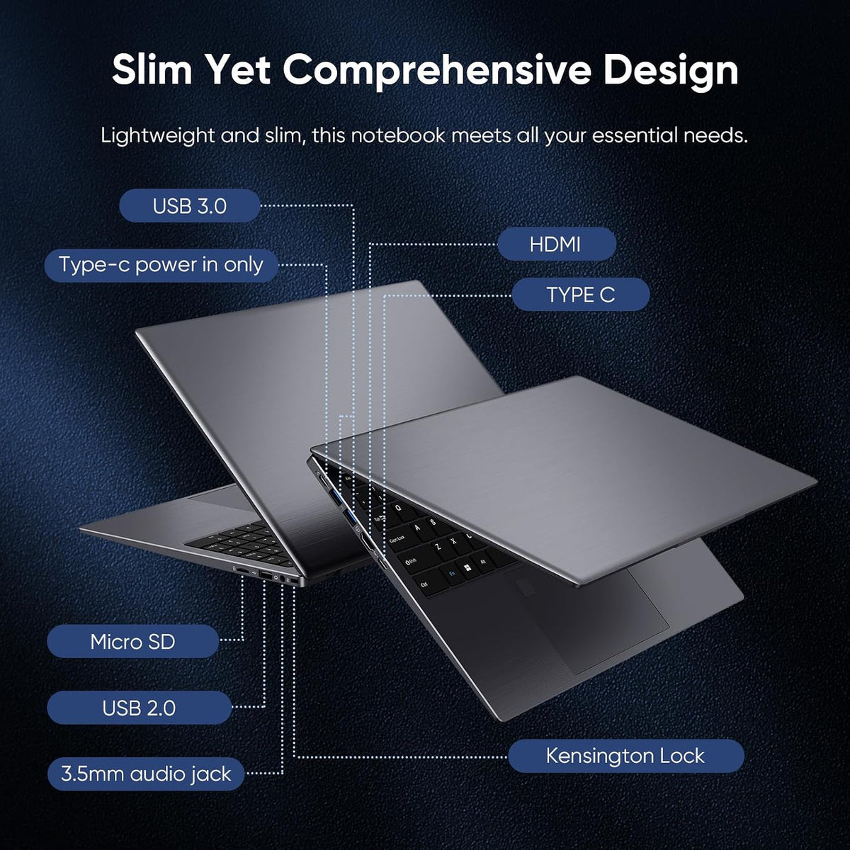 Coolby 15.6inch Laptop, 12GB RAM/256GB SSD, 1920x1080 IPS Display, Intel N95(Beats N5095) Quad Core Laptop Computer, Support Fingerprint, WiFi 5, BT