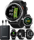 Garmin Approach S44 (Silver/Black) Golf GPS Smartwatch Bundle - 1.2' AMOLED Display, On-Course Features & 15H Battery Life with PlayBetter Screen Protectors & 5000mAh Portable Charger