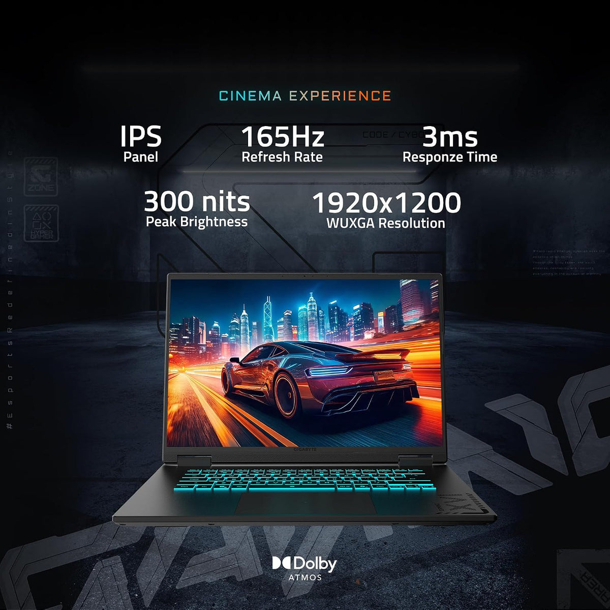 GIGABYTE - Gaming A16 Gaming Laptop - 165Hz 1920x1200 WUXGA - NVIDIA GeForce RTX 5050 - Intel i7-13620H - 512GB SSD with 16GB DDR5 RAM - Windows 11 Home AD Gaming A16 CTHI3US894SH