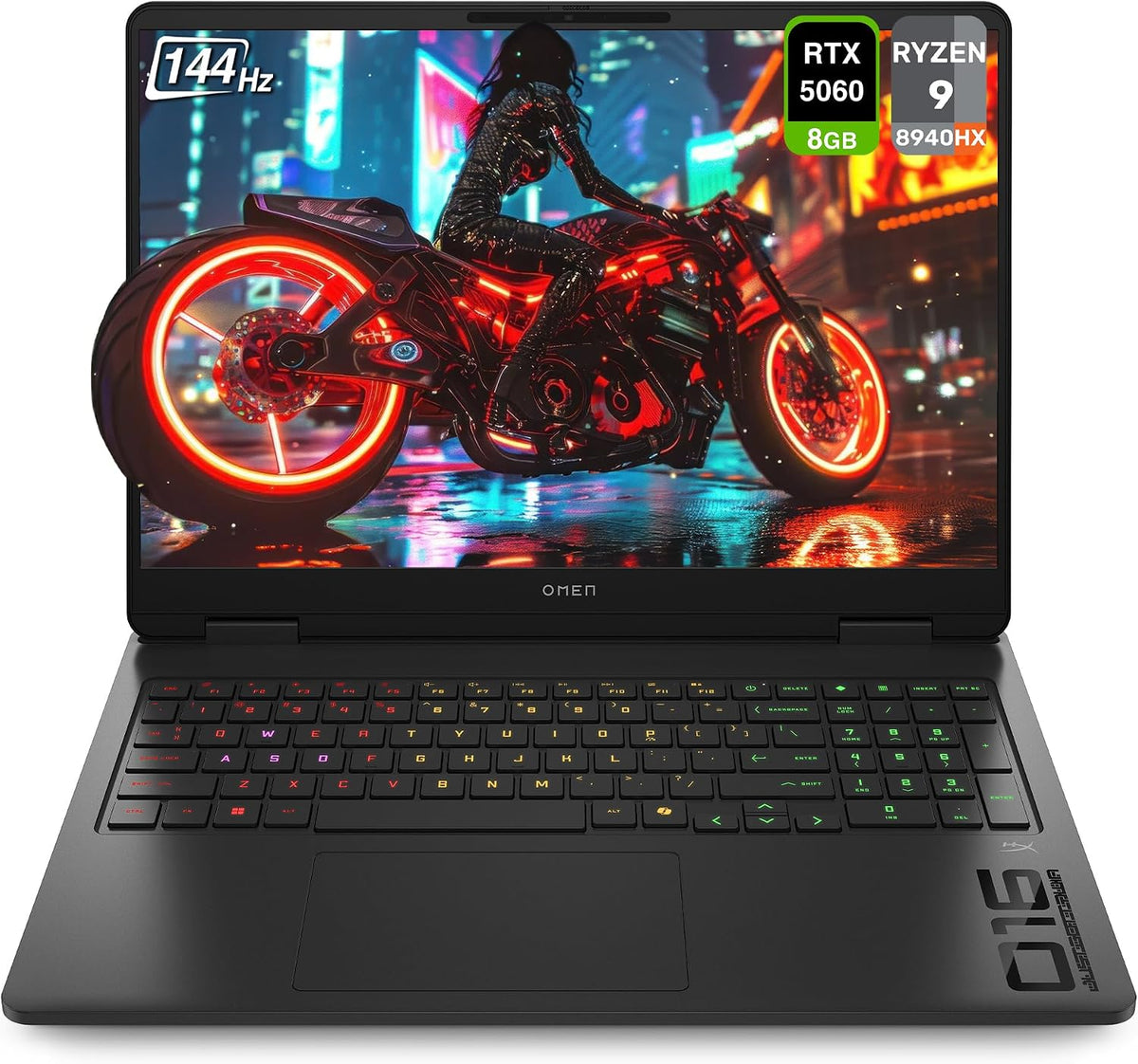 HP OMEN Gaming Laptop, AMD Ryzen 9-8940HX, 64 GB DDR5 RAM, 1 TB PCIe SSD, 16' 2K (1920x1200) 144Hz Display, Nvidia G-Force RTX 5060, Backlit Keyboard, W11 Home, Shadow Black