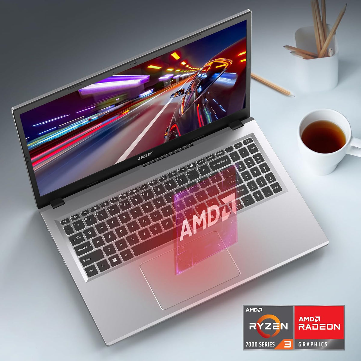 Acer Aspire Go 15 AI Ready Laptop | 15.6' FHD IPS Display | AMD Ryzen 3 7320U | AMD Radeon 610M Graphics | 8GB LPDDR5 | 128GB PCIe SSD | Wi-Fi 6 | Windows 11 Home in S Mode | AG15-21P-R5YG