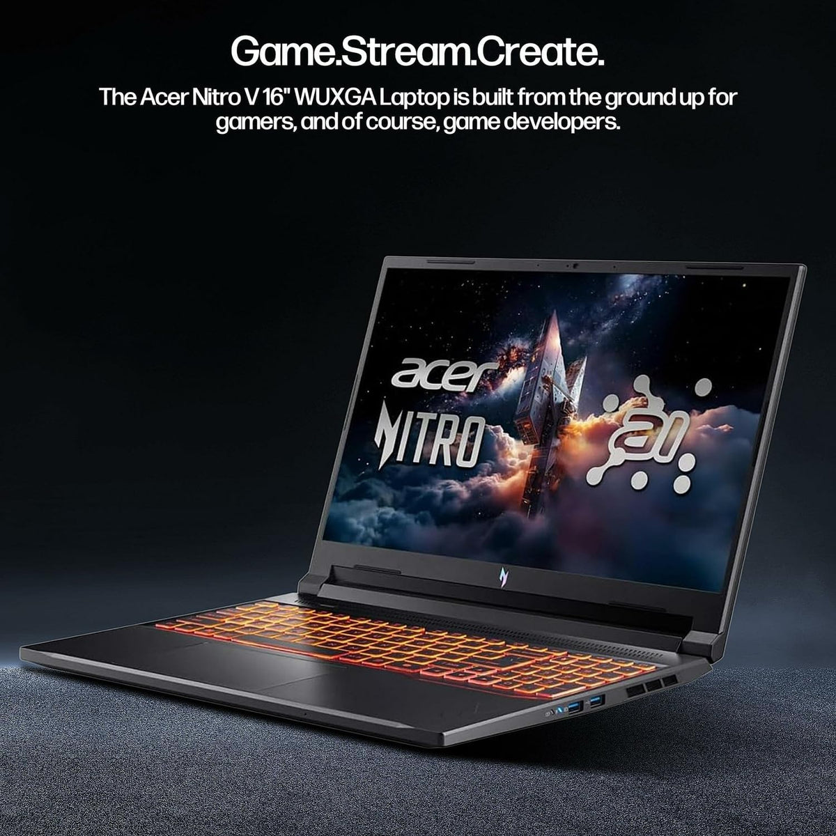 acer Nitro V 16 AI Creator Laptop, 16' WUXGA Display, NVIDIA RTX 5050, AMD Ryzen 7 260 180Hz, 32GB RAM, 1TB SSD, WiFi 6, Backlit Keyboard, with Mytrix Assy HDMI Cable Office Lifetime, Windows 11 Pro