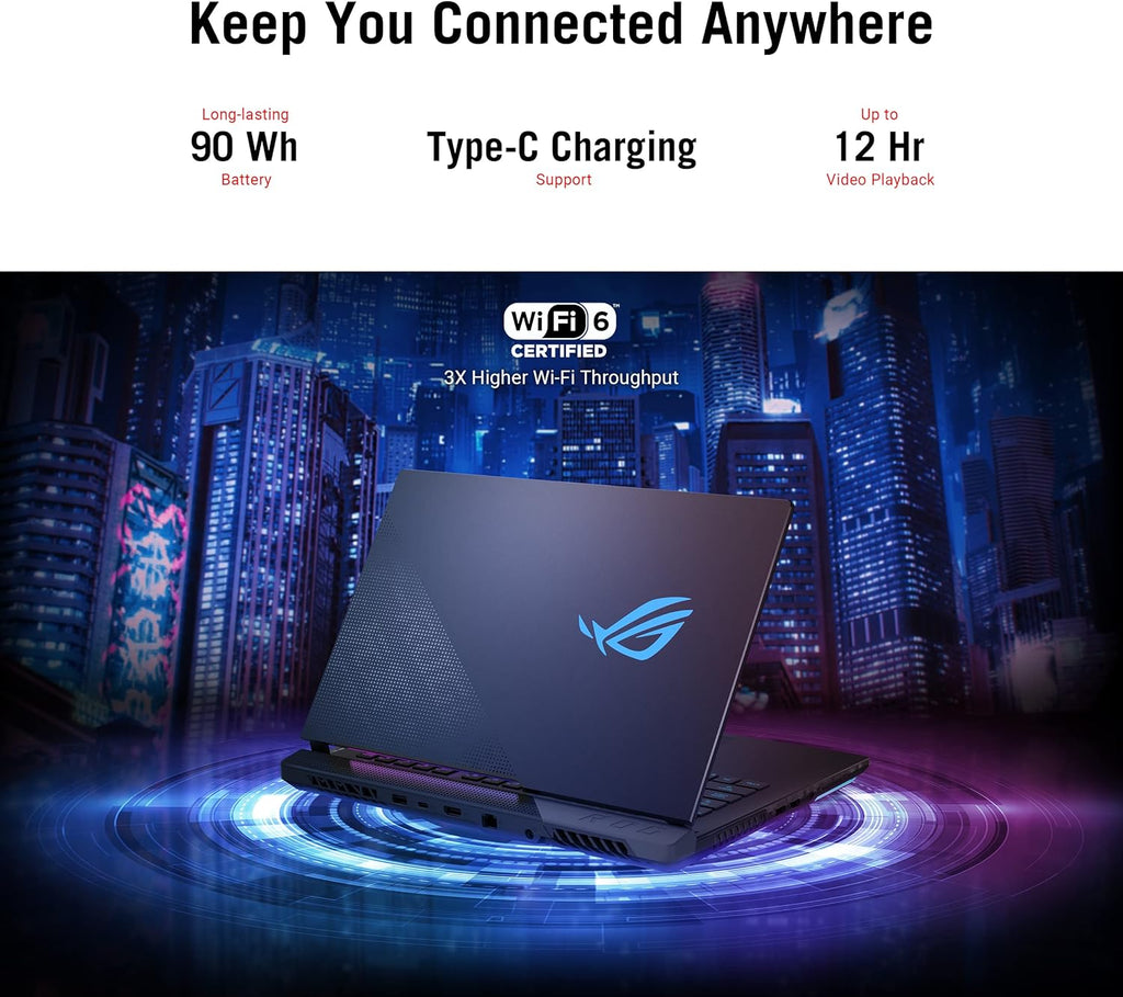 ASUS ROG Strix Scar 15 Gaming Laptop, 15.6' 300Hz IPS Type FHD Display, NVIDIA GeForce RTX 3080, AMD Ryzen 9 5900HX, 16GB DDR4, 1TB SSD, Opti-Mechanical Per-Key RGB Keyboard, Windows 11, G533QS-DS94
