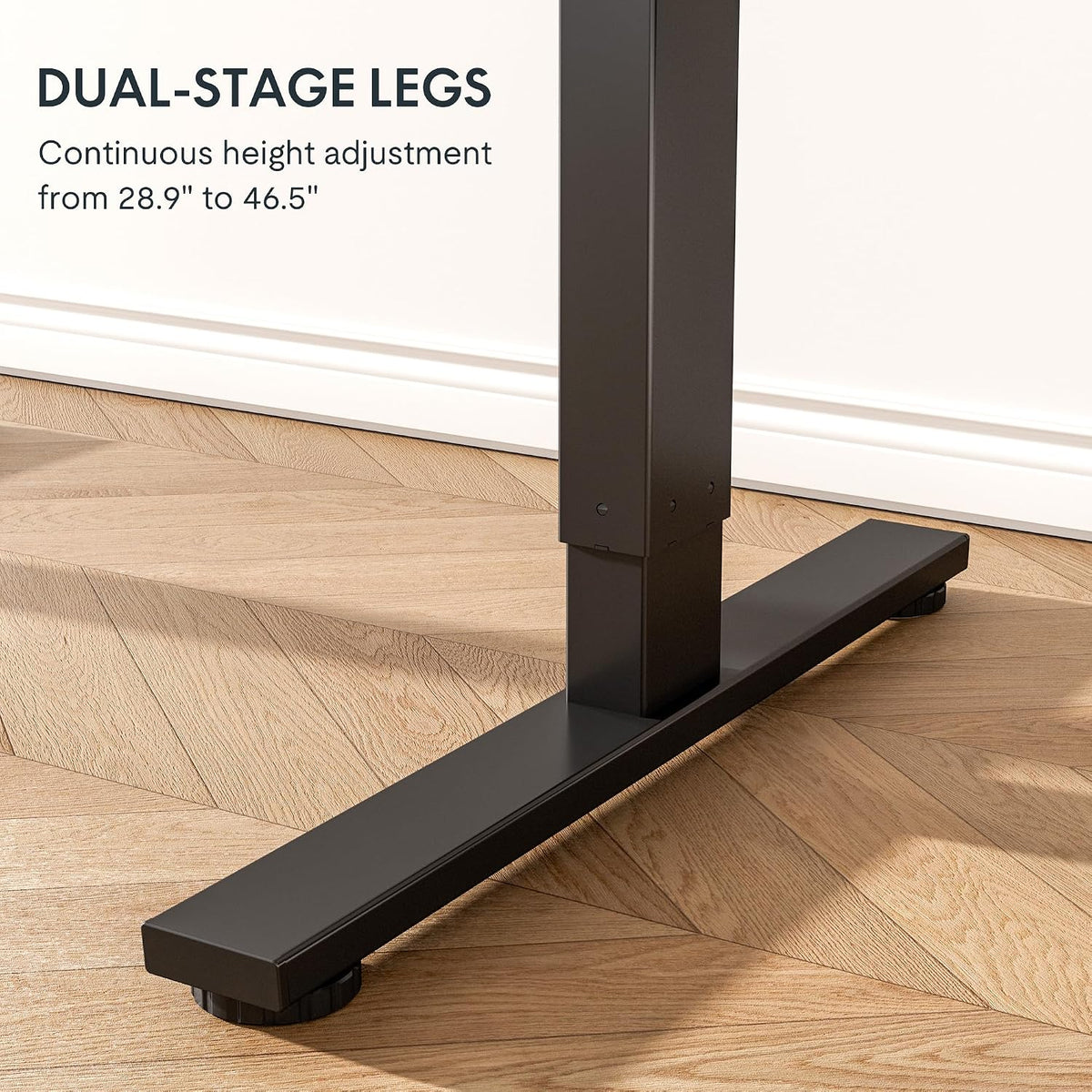 FLEXISPOT EN1 One-Piece Standing Desk, 48'x24' Seamless Desktop Electric Height Adjustable Desk for Home Office, Multi-Monitor Setups & Easy Assembly, Black (Black Frame)