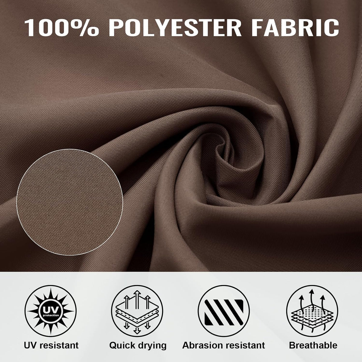 COWVIE 4-Panel 12' x 16' Gazebo Replacement Curtains, Patio Privacy Sidewalls with Double Zipper, Replacement for Outdoor Gazebo Canopy (Curtain Only)