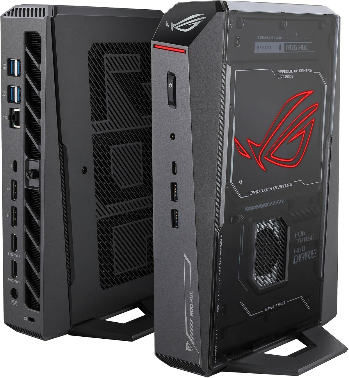 ROG NUC (2025) Gaming Mini PC with Intel® Core™ Ultra 7 (Series 2) ARL-HX CPU, NVIDIA® GeForce RTX™ 5060 MobileGPU, 32GB DDR5 RAM, 1TB NVMe SSD, Thunderbolt™ 4, Triple-Fan Cooling, and ARGB Lighting