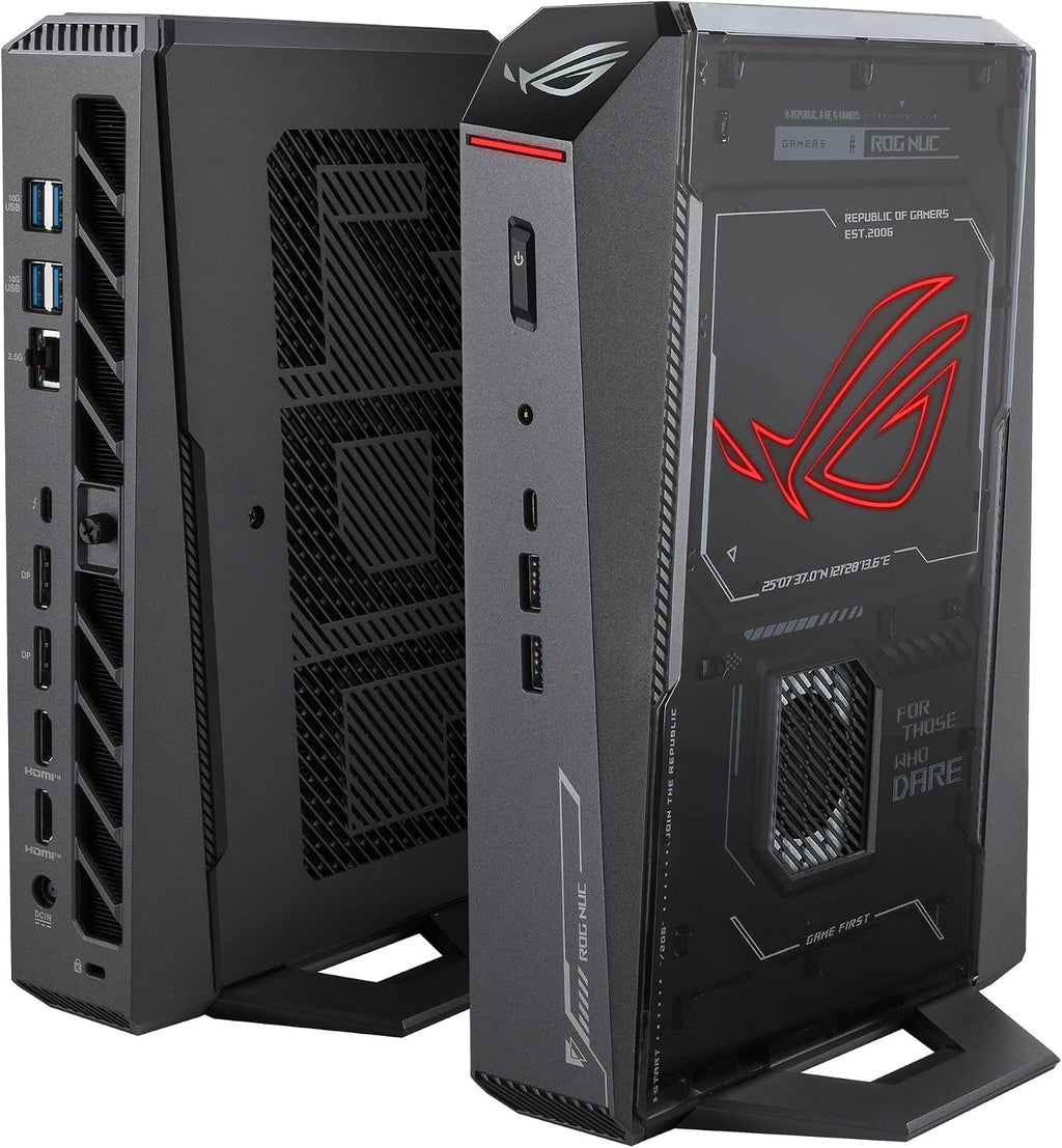 ROG NUC (2025) Gaming Mini PC with Intel® Core™ Ultra 9 (Series 2) ARL-HX CPU, NVIDIA® GeForce RTX™ 5070 Ti MobileGPU, 16GB DDR5 RAM, 1TB NVMe SSD, Thunderbolt 4 Triple-Fan Cooling and ARGB Lighting
