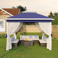GarveeLife 11'x11 Pop-Up Gazebo, Instant Outdoor Canopy Tent with Mosquito Nettings, Durable Steel Frame, Water, and UV Proof, for Patio, Garden, Courtyard, Party (Blue)