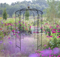 Metal Garden Arch Iron Pergola - 6.8ft Dia x 9.5ft High Birdcage Shape, Outdoor Wedding Ceremony Arbor, Black Iron Pavilion for Garden, Yard, and Patio Decoration