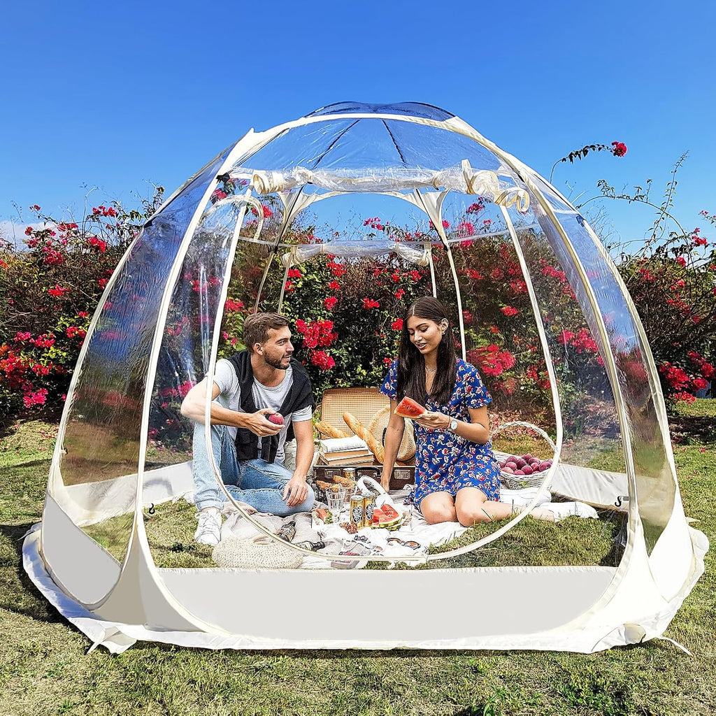 Screen Houses Pop-up Outdoor Camping Tent, 540 Degree Fully Transparent Non Dead Corner Gazebo