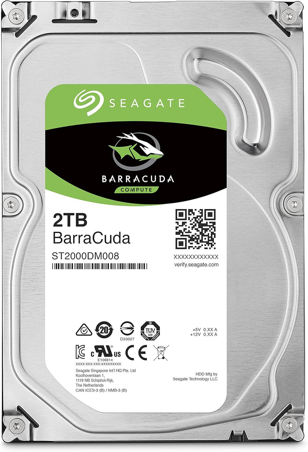 Seagate BarraCuda 2TB Internal Hard Drive HDD – 3.5 Inch SATA 6Gb/s 7200 RPM 256MB Cache – Frustration Free Packaging (ST2000DM008/ST2000DMZ08)