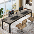 Tribesigns 78.7 Inches Extra Long Computer Desk 2 Person Desk, Double Long Desk, Workstaion for Home Office (Gray+Black)