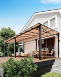 GarveeLife 12 ft x20 ft Upgraded Lean-to Wall-Mounted Gazebo | 6 mm Polycarbonate Roof & Reinforced Aluminum Frame | All-Weather Hardtop Pergola for Patio, Deck, Backyard