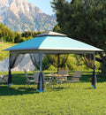 Garvee 13x13 Pop Up Gazebo,Canopy Tent with Mosquito Netting,Outdoor Patio Gazebo,Backyard Tent for Party,Wedding,Outdoor Dining(Light Blue+Light Grey)