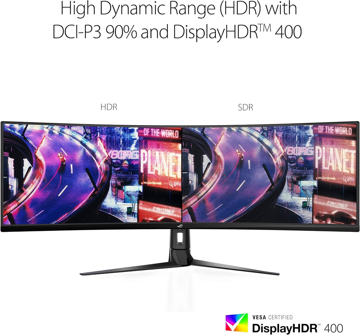 ASUS ROG Strix XG49VQ 49' Curved Gaming FreeSync Monitor 144Hz Dual Full HD HDR Eye Care with DP HDMI Black