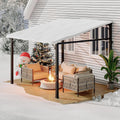 GarveeHome 10' x 10' Lean to Gazebo, Hard Top Outdoor Pergola with Roof, Gazebos Pergola on Clearance, Large Wall Mounted Heavy Duty Awnings for Patio, Backyard, Deck, Porch