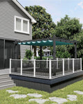 KYBOLT 10x13 Ft Aluminum Pergola with Retractable Canopy Metal Gazebo for Garden Backyard Deck Porch Grape Trellis(Blue)