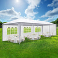 10' x 30' Outdoor Waterproof Gazebo Canopy Tent with Removable Sidewalls and Windows Heavy Duty Tent for Party Wedding Events Beach BBQ, White
