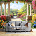 Garden Pavilion 3D Large Photo Wallpaper - Garden View Wall Murals Picture Art Decor, Mural Wallpaper for Living Room Bedroom TV Background Office Decor 144' Wx 100' H