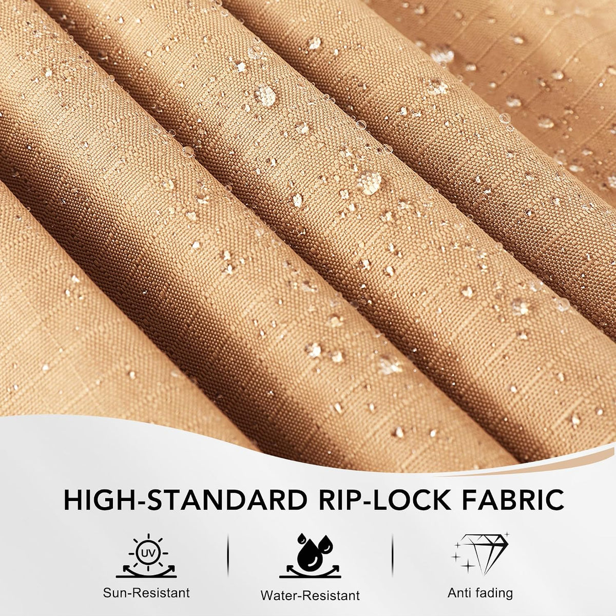 MASTERCANOPY Replacement Canopy Top for Lowe's Allen Roth 10x12 Gazebo #GF-12S004B-1 (Beige Plaid,Riplock Material)