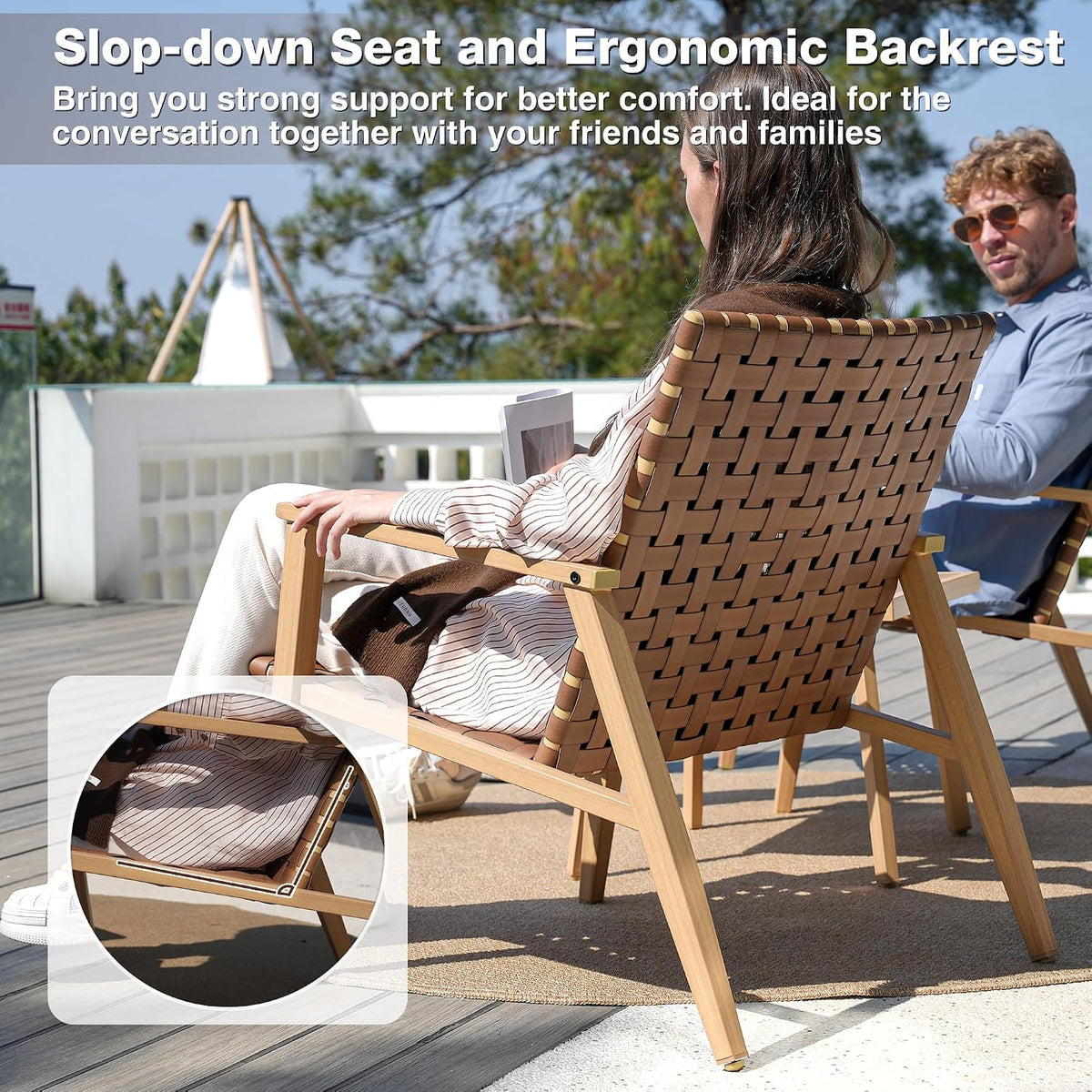 3 Piece Patio Bistro Set, Outdoor Conversation Chair Sets with Coffee Table, Patio Furniture Set for Porch Backyard Balcony Park Deck Poolside