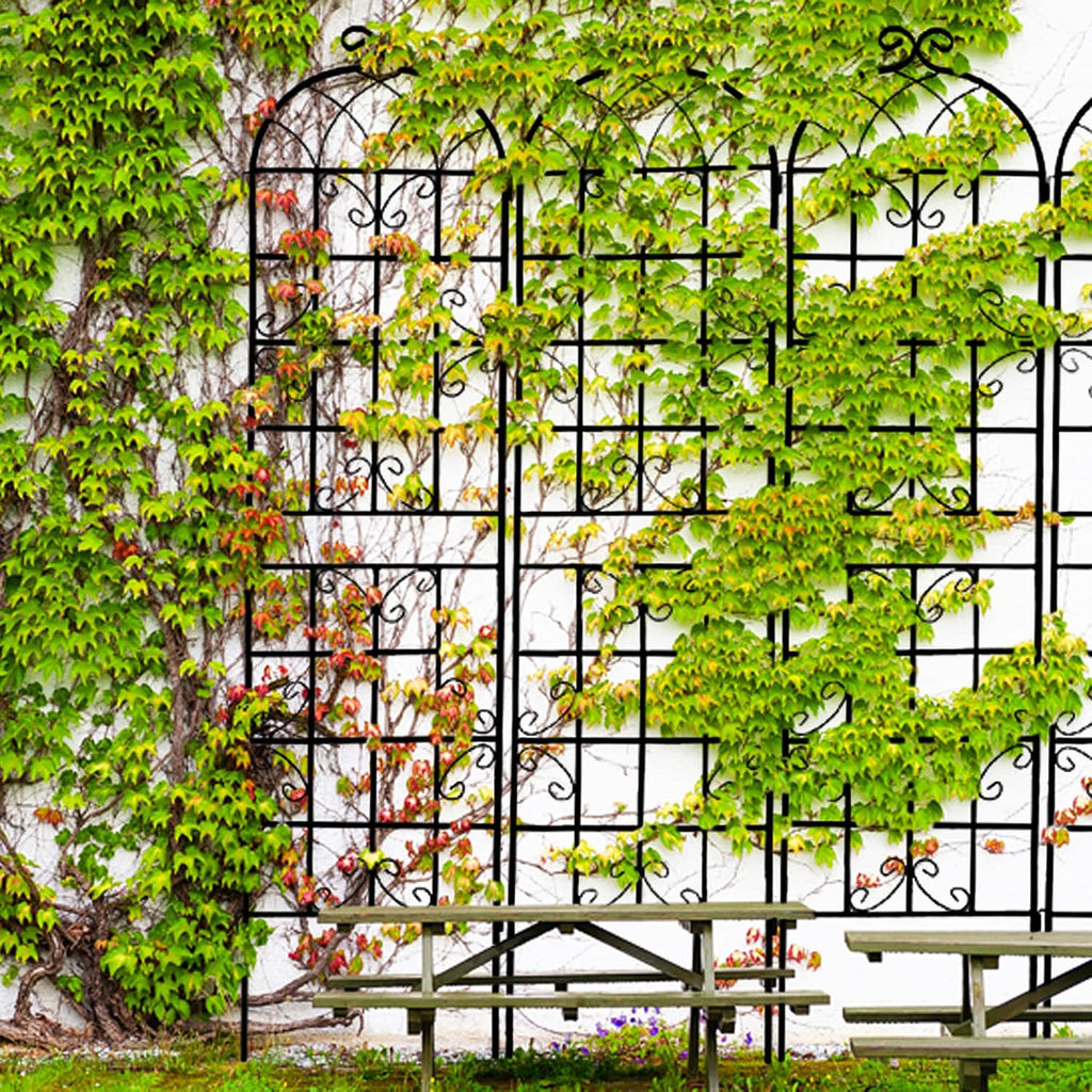 4-Piece Metal Garden Grille 86.7 'x 19.7' Rust Proof Grille (Total Length 182.68 inches) Metal Garden pergola Holiday Decoration Pavilion